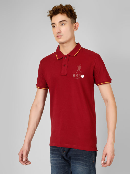 Polo Collar T-shirt with Logo Print