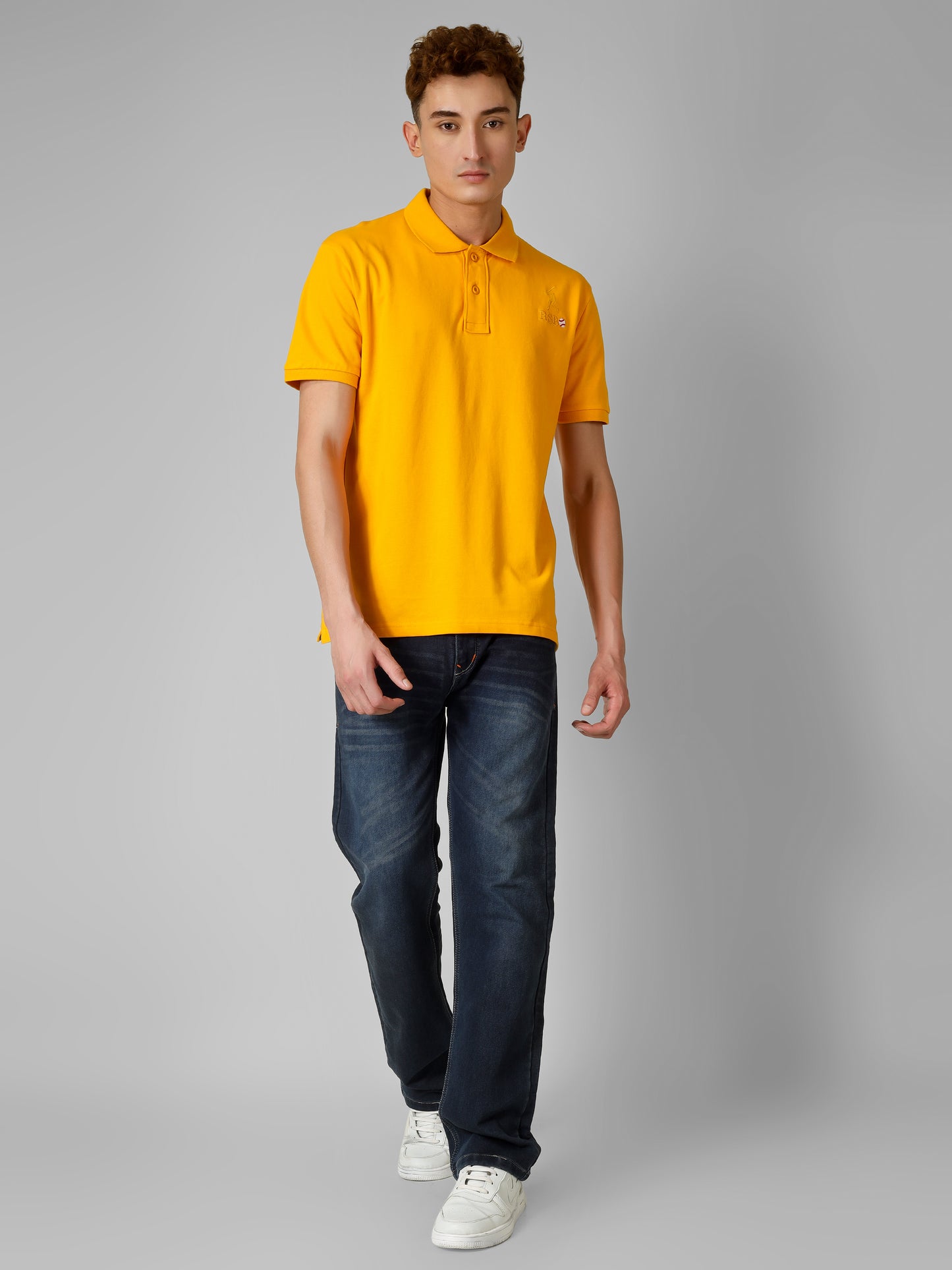 Polo Collar T-shirt With Front & Back Embroidery