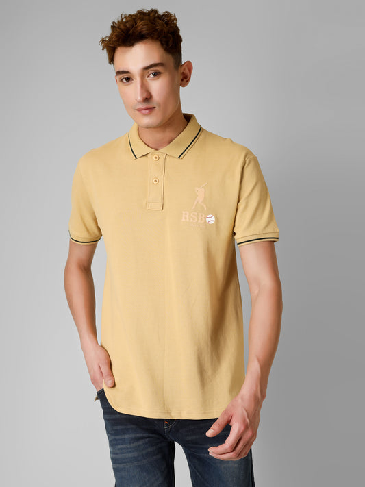 Polo Collar T-shirt with Logo Print