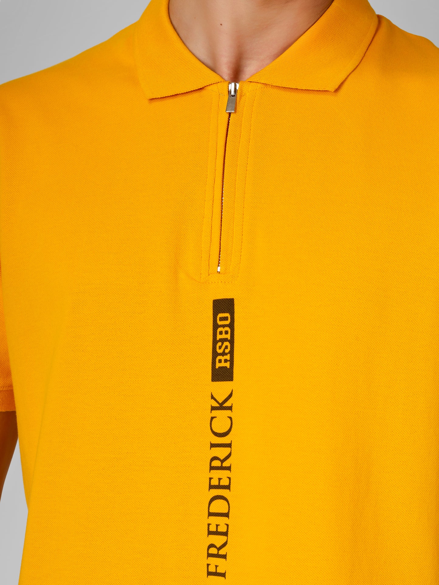 Polo Collar T-shirt With Metal Zipper