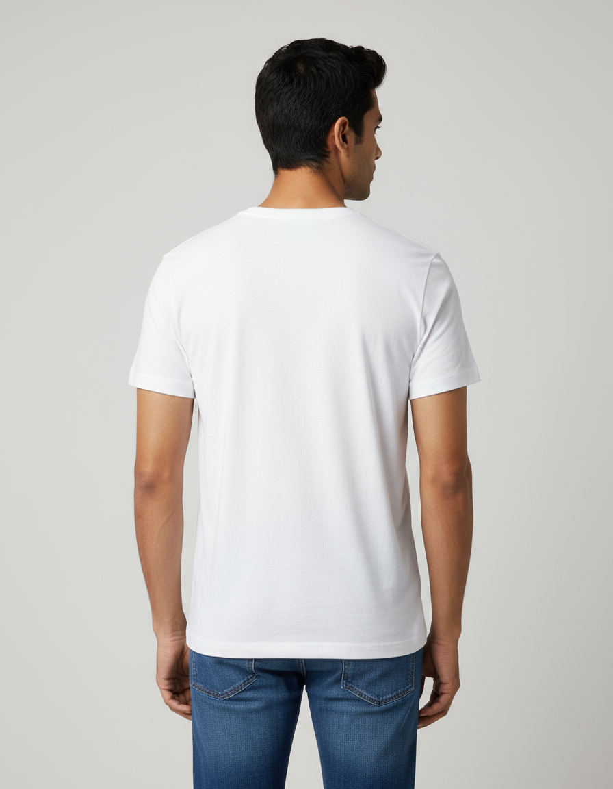 Ultra HD white t-shirt back